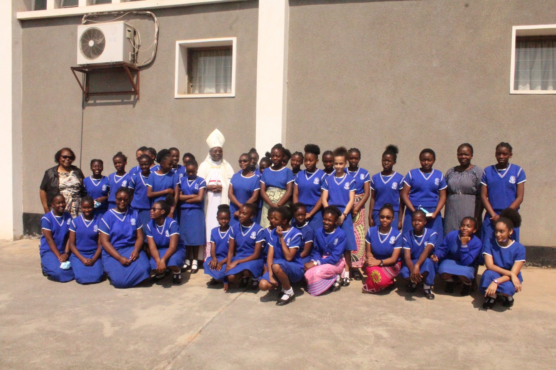 Bishop Phiri celebrates with Dominican Convent school.